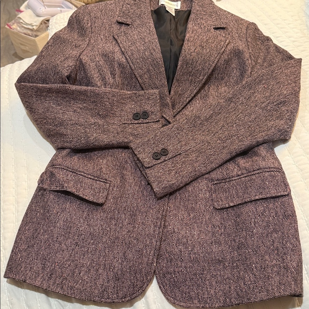 Chadwicks Women's Black and Pink Blazer Size 10